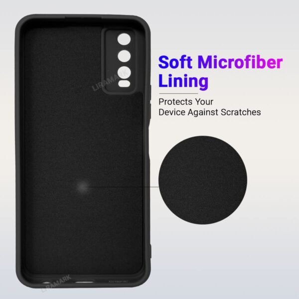 lirimark 1 LIRAMARK Silicone Soft Back Cover Case for Vivo Y12s / Y20 / Y20i / Y20G / Y20A / Y20T / Y11s (Silicone Black)